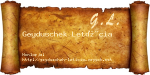 Geyduschek Letícia névjegykártya